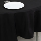 90" Fire Retardant Black Tablecloth Premium Polyester Round Table Cover