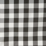 Wholesale Gingham Checkered Polyester Dinner Restaurant Table Top Wedding Catering Party Runner - WHITE / BLACK - 14x108"#whtbkgd