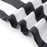 5 Pack | Black & White Striped Satin Cloth Dinner Napkins | 20x20Inch