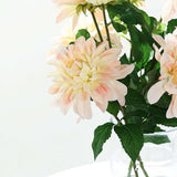 30" Tall Blush/Cream Artificial Dahlia Silk Flower Stems, Faux Floral Spray