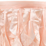 17FT Rose Gold | Blush Curly Willow Taffeta Table Skirt#whtbkgd