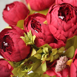 2 Pack | 19inch Burgundy Artificial Peony Flower Wedding Bouquets