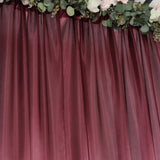 8ftx10ft Burgundy Satin Formal Event Backdrop Drape, Window Curtain Panel