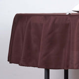 70" Round Chocolate Polyester Linen Tablecloth