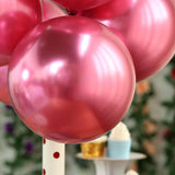 25 Pack | 12inch Metallic Chrome Pink Latex Helium or Air Party Balloons