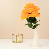 12 Bushes | Orange Artificial Silk Chrysanthemum Flower Bouquets