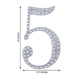 6 inch Silver Decorative Rhinestone Number Stickers DIY Crafts - 5