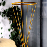 27inch Dual Cone Reversible Gold Metal Geometric Flower Stand, Wedding Vase Pedestal