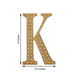 4inch Gold Decorative Rhinestone Alphabet Letter Stickers DIY Crafts - K