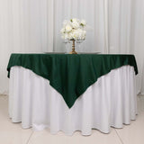 70" Hunter Emerald Green Premium Scuba Wrinkle Free Square Table Overlay, Scuba Polyester