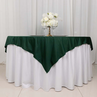<strong>Hunter Green Premium Scuba Square Table Overlay : The Ultimate in Sophistication </strong>