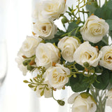 2 Pack | 12inch Ivory Artificial Open Rose Flower Arrangements