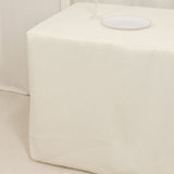 6ft Fire Retardant Ivory Fitted Tablecloth, Premium Polyester Rectangular Table Cover 72inch