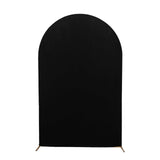 8ft Matte Black Spandex Fitted Wedding Arch Cover For Round Top Chiara Backdrop Stand