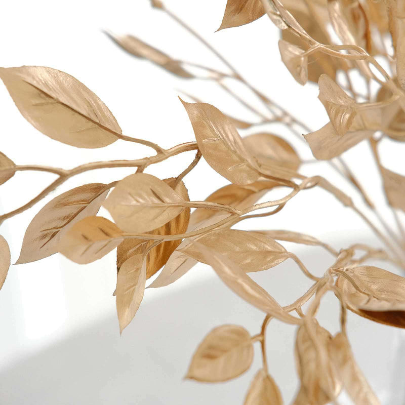 Golden leaf spray close-up