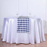 Buffalo Plaid Table Runner | Navy / White | Gingham Polyester Checkered Table Runner