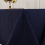 Navy Blue Cotton Blend Rectangular Tablecloth Seamless 90x132inch for 6 Foot Table