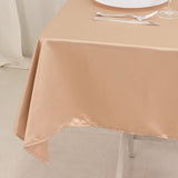 Nude Seamless Lamour Satin Square Table Overlay- 54inch