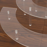 Set of 3 Acrylic Half-Moon Display Riser Stands – 3-Tier Clear Dessert Pedestal for Cakes, Collectibles & Figurines - 7",13",18"