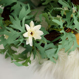 5.5ft | Cream Artificial Daisy, Magnolia Leaf Flower Garland Faux Vine