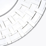 10 Pack | 7inch Clear Basketweave Rim Disposable Salad Plates, Plastic Dessert Appetizer Plates