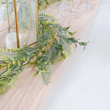 6ft Artificial Boston Fern Hanging Vine, Faux Greenery Table Garland Plant