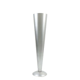 28Inch Tall Brushed Silver Metal Trumpet Flower Vase Wedding Centerpiece#whtbkgd