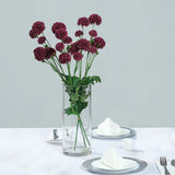 2 Bushes | 33inch Burgundy Artificial Chrysanthemum Mum Flower Bouquets