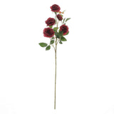 2 Bouquets | 33inches Tall Burgundy Artificial Silk Rose Flower Bush Stems