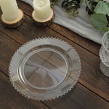 10-Pack Clear Plastic Dessert Plates – 8inch Round with Beaded Rim, Disposable for Parties & Events