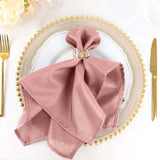 5 Pack | Dusty Rose Seamless Cloth Dinner Napkins, Reusable Linen | 20inchx20inch