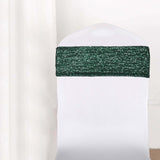 5 Pack | 6inch x 15inch Hunter Emerald Green Sequin Spandex Chair Sashes