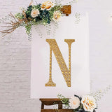 8inch Gold Decorative Rhinestone Alphabet Letter Stickers DIY Crafts - N