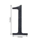 8 inch Black Decorative Rhinestone Number Stickers DIY Crafts - 1