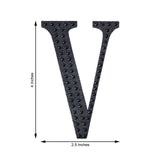 4inch Black Decorative Rhinestone Alphabet Letter Stickers DIY Crafts - V