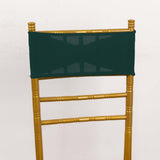 5 Pack Hunter Emerald Green Spandex Chair Sashes with Gold Diamond Buckles, Elegant Stretch Chair