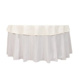 Ivory Cotton Blend Round Tablecloth - 70"