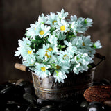 4 Bushes | 11inch Baby Blue Artificial Silk Daisy Flower Bouquet Branches