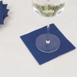 50 Pack Navy Blue Soft 2-Ply Disposable Cocktail Napkins, Paper Beverage Napkins 18 GSM - 5inch