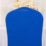 Premium Spandex Chair Cover with Foot Pockets for Banquet Chairs Royal Blue