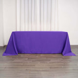 90"x132" PURPLE Polyester Rectangular Tablecloth