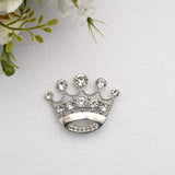 2inch Silver Diamond Metal Crown Sash Bow Pin, Rhinestone Tiara