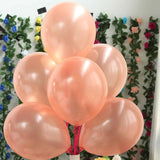 25 Pack | 12inches Shiny Pearl Rose Gold Latex Helium or Air Balloons