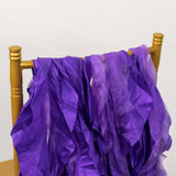 5 Pack Purple Curly Willow Chiffon Satin Chair Sashes