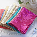 20x20Inch Silver Premium Sequin Cloth Dinner Napkin | Reusable Linen