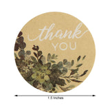 500pcs|1.5inch Thank You Stickers Roll With Natural Greenery Background, DIY Envelope Seal Labels