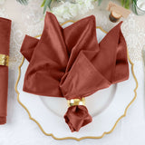 5 Pack Terracotta (Rust) Premium Sheen Finish Velvet Cloth Dinner Napkins