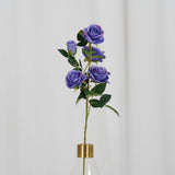 2 Bouquets | 33inches Tall Violet Artificial Silk Rose Flower Bush Stems