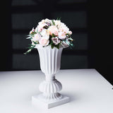 2 Pack | 20inch PVC Urn Planter, Floral Pedestal Flower Pot White Plant Stand