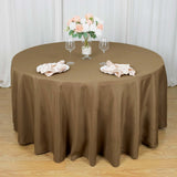 120inch Taupe Polyester Round Tablecloth